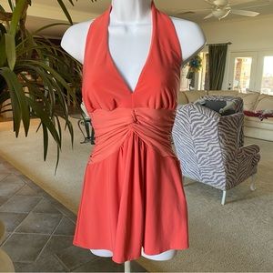 Linda Segal Ruched halter top; size S Vintage (90's era)